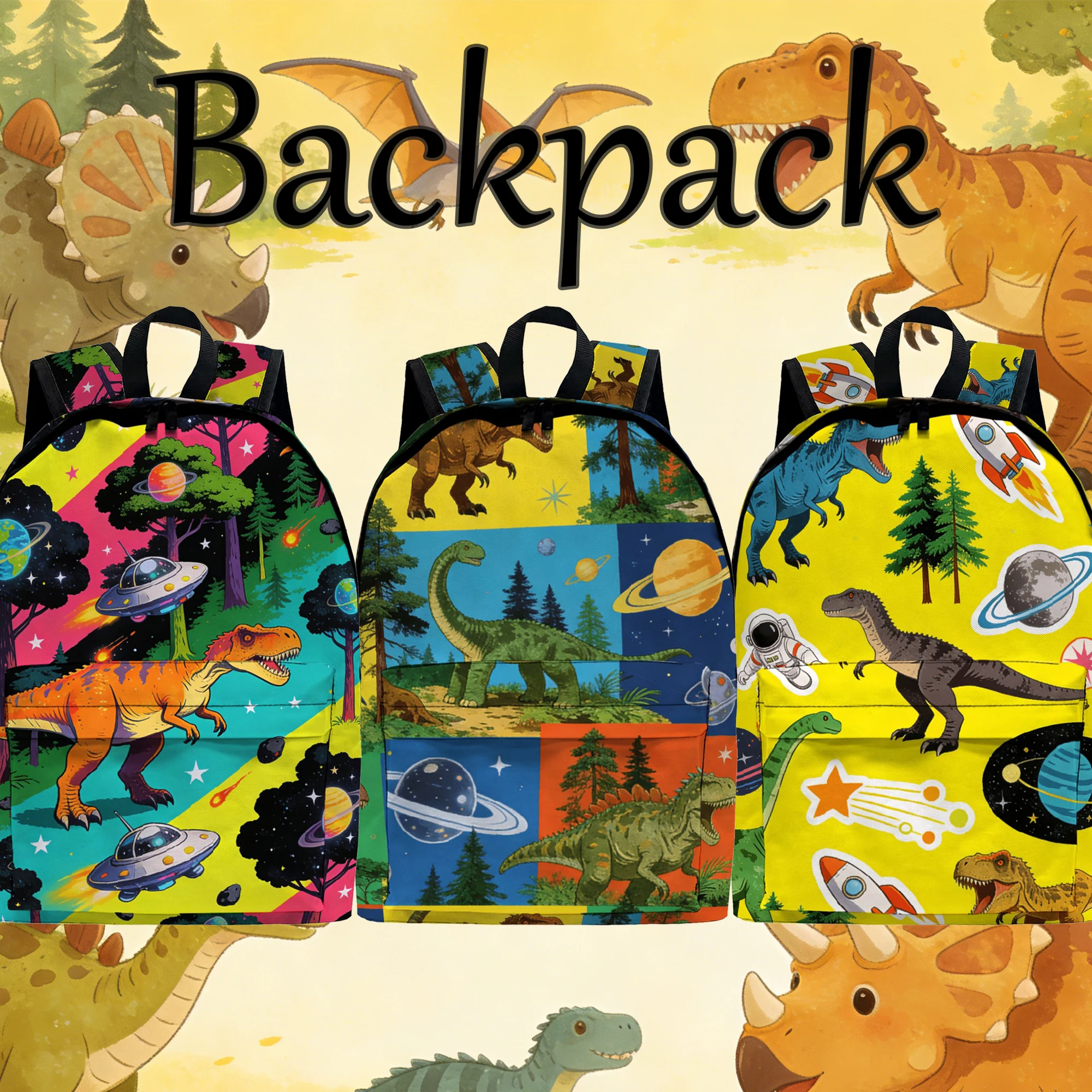 Dinosaur-themed UFO space planet backpack, school bag, fun, cartoon, large capacity, high quality, designer, cute, gift
Dinosaur-themed UFO space planet backpack, school bag, fun, cartoon, large capacity, high quality, designer, cute, gift