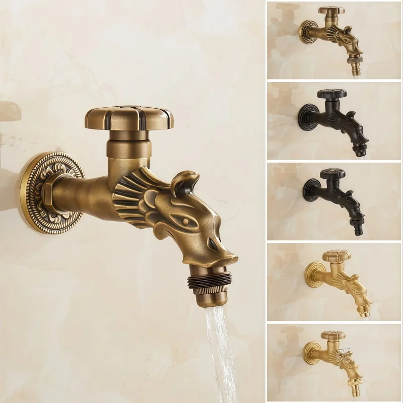 Faucet Antique Bronze Dragon Carved Tap Bathroom Mop Faucet Washing Machine Faucet Outdoor For Garden
Faucet Antique Bronze Dragon Carved Tap Bathroom Mop Faucet Washing Machine Faucet Outdoor For Garden