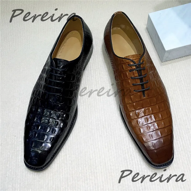 Men Crocodile Patterned Cowhide Oxford Shoes Classic Genuine Leather Shallow Lace Up Business Loafers Party Wedding Dress Shoes
Men Crocodile Patterned Cowhide Oxford Shoes Classic Genuine Leather Shallow Lace Up Business Loafers Party Wedding Dress Shoes