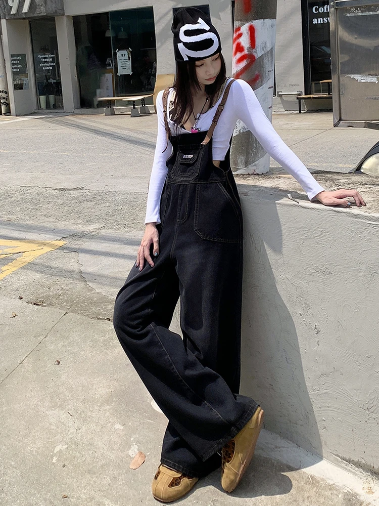Retro American Bla ey Denim Overalls Women's Spring Autumn Loose BF Sle Casual Wide Leg Jumpsuit Ladies Jeans
Retro American Bla ey Denim Overalls Women's Spring Autumn Loose BF Sle Casual Wide Leg Jumpsuit Ladies Jeans