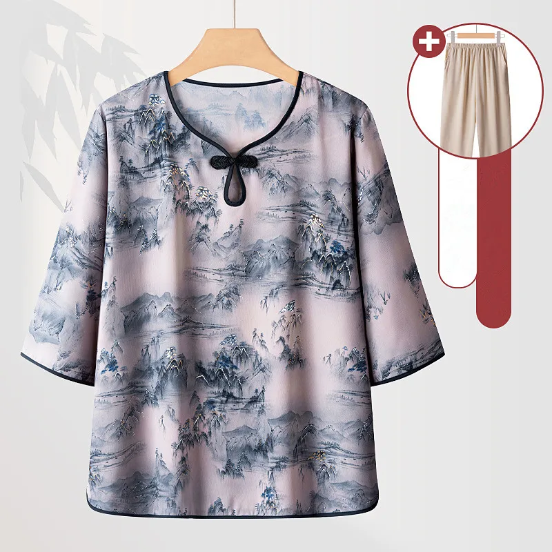 XL-4XL Pyjamas Femme Knit Cotton Women's Pajamas Set Printed Retro Middle Aged Mother Sleepwear Grandma Clothing Outside Wear
XL-4XL Pyjamas Femme Knit Cotton Women's Pajamas Set Printed Retro Middle Aged Mother Sleepwear Grandma Clothing Outside Wear