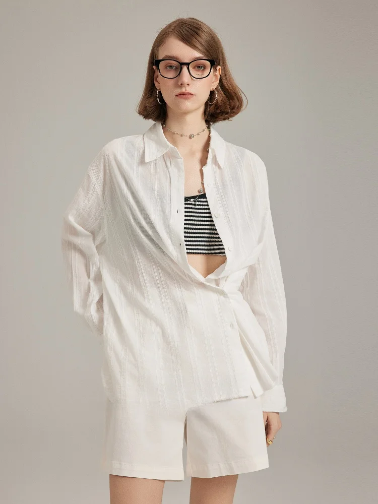 LPBC Commuter Casual Vacation Versatile White Pure Cotton Stripe Texture Shirt Sun Protection Clothing Long Sleeve Turn-down ...
LPBC Commuter Casual Vacation Versatile White Pure Cotton Stripe Texture Shirt Sun Protection Clothing Long Sleeve Turn-down ...