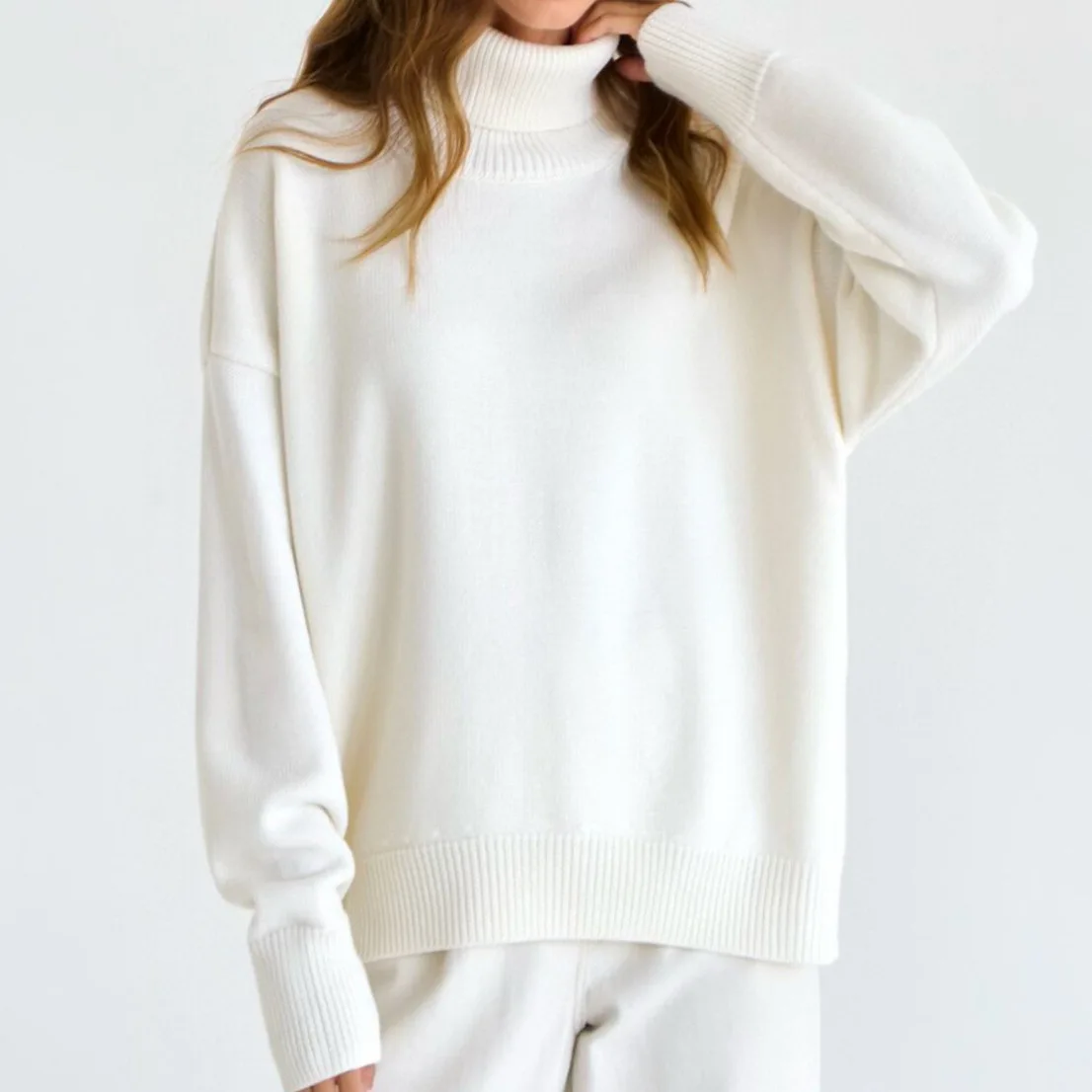 Fall Fashion Sweaters Thick Long Seleve Top Oversized Turtleneck Women Pullovers White Knitted Womens Sweaters High Neck Preppy
Fall Fashion Sweaters Thick Long Seleve Top Oversized Turtleneck Women Pullovers White Knitted Womens Sweaters High Neck Preppy