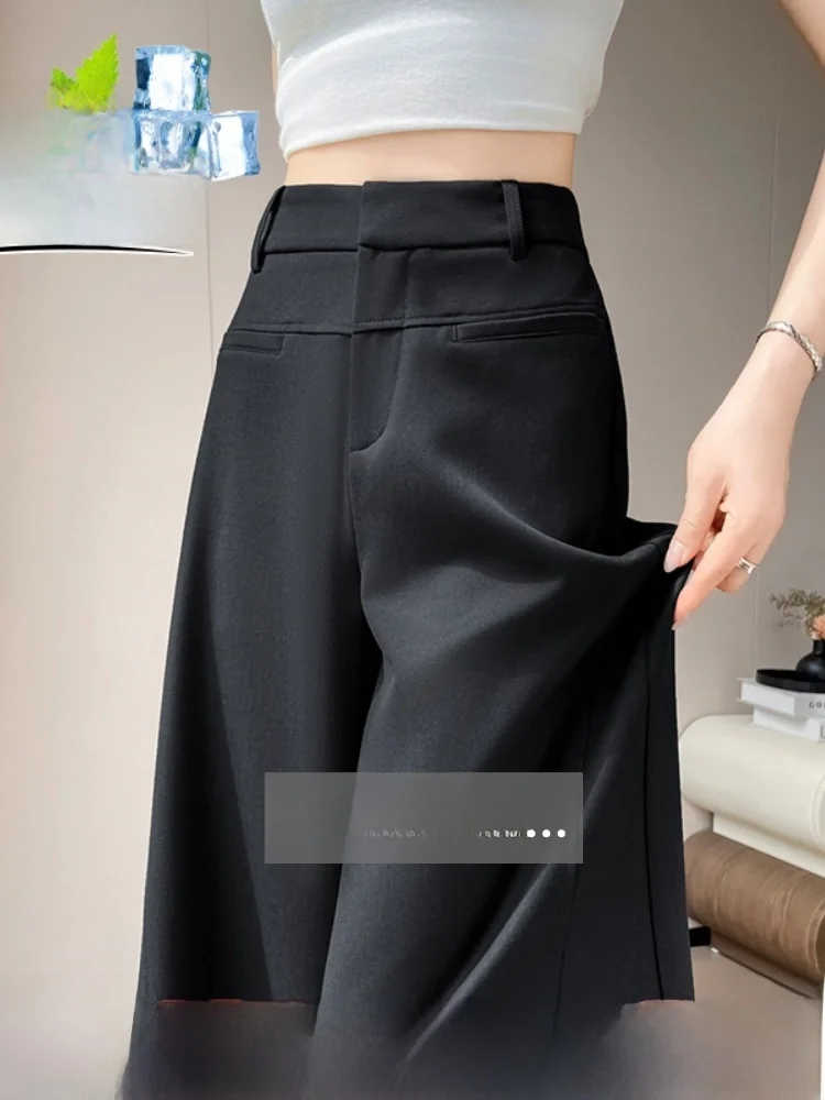 Black Wide Leg Casual Pants Women's Commuter Trousers Drapey Style High Waist Zipper Closure Straight Cut Korean Style
Black Wide Leg Casual Pants Women's Commuter Trousers Drapey Style High Waist Zipper Closure Straight Cut Korean Style