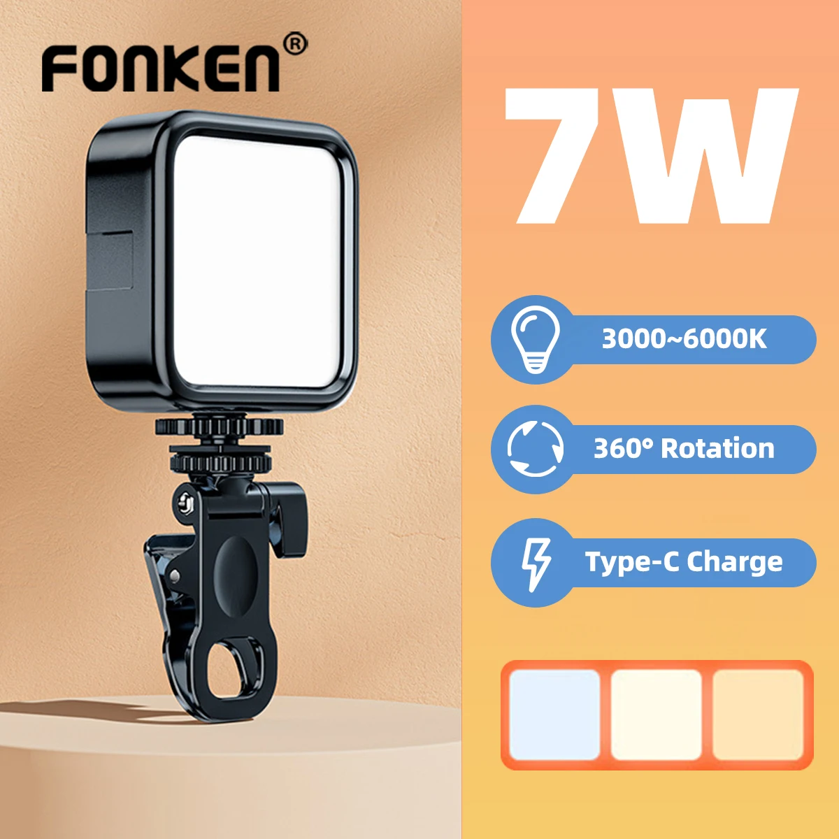 Fonken New LED Selfie Light for iPhone Samsung iPad Mobile Phone Laptop Clip Ring Flash Fill Light Photo Video Photography Lamp
Fonken New LED Selfie Light for iPhone Samsung iPad Mobile Phone Laptop Clip Ring Flash Fill Light Photo Video Photography Lamp