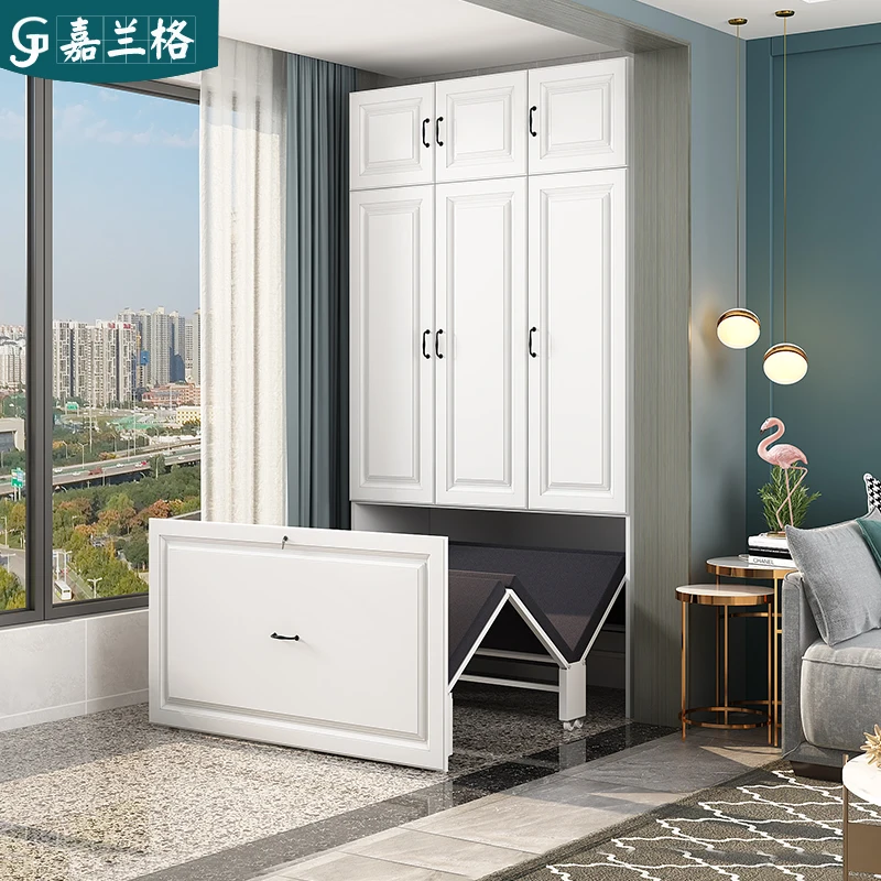 Balcony multifunctional folding invisible bed wardrobe integrated household with storage cabinet folding bed cabinet single pers
Balcony multifunctional folding invisible bed wardrobe integrated household with storage cabinet folding bed cabinet single pers