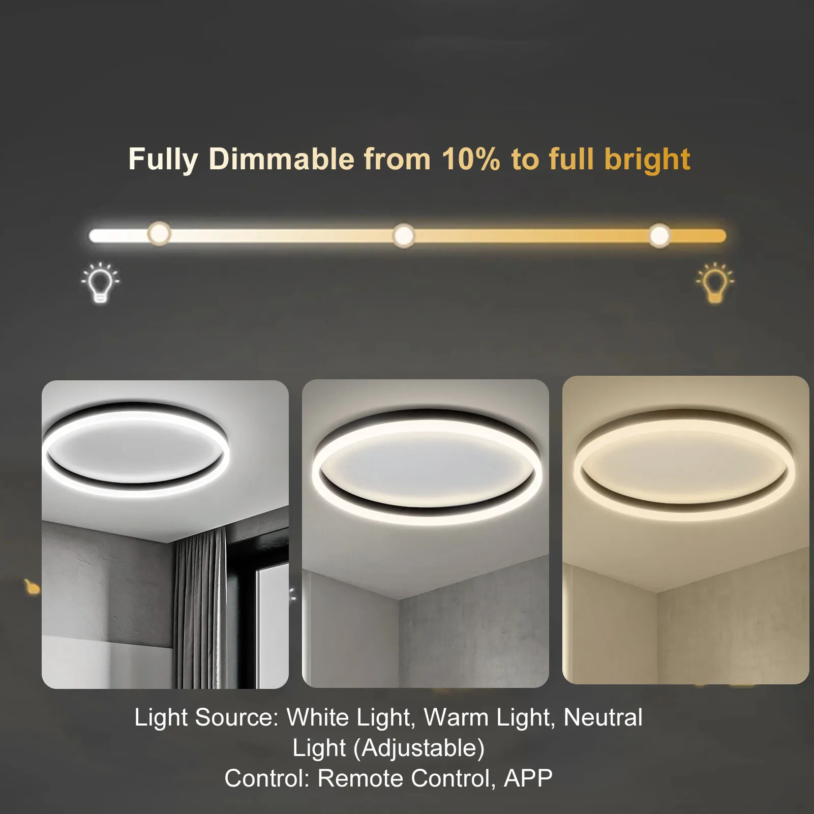 Flush Mount Ceiling Light Fixture LED Ceiling Light Easy Install Acrylic Iron Eye Care Dimmable with Remote Control for Bedroom 
Flush Mount Ceiling Light Fixture LED Ceiling Light Easy Install Acrylic Iron Eye Care Dimmable with Remote Control for Bedroom