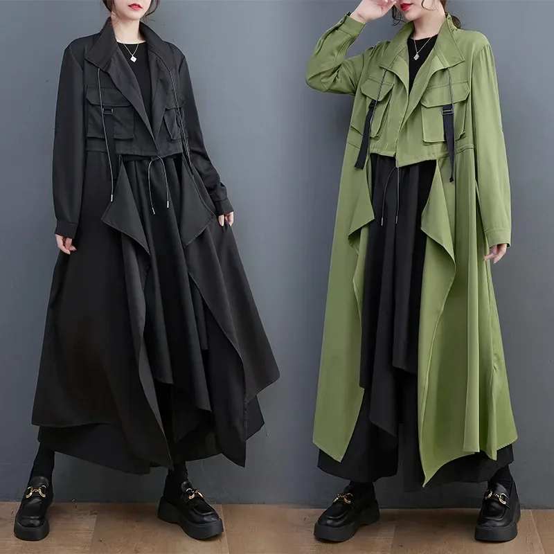 Women Trench Coat Asymmetry Patchwork Long Windbreaker Coats Irregular Black Fashion Casual Long Coats Women 2024 NewLIBIELIYLIB
Women Trench Coat Asymmetry Patchwork Long Windbreaker Coats Irregular Black Fashion Casual Long Coats Women 2024 NewLIBIELIYLIB