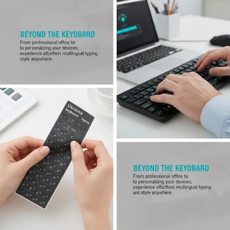 Laptop Ukrainian Black Keyboard Sticker Durable Alphabet Layout for Teachers Students EmployeesHotsale
Laptop Ukrainian Black Keyboard Sticker Durable Alphabet Layout for Teachers Students EmployeesHotsale