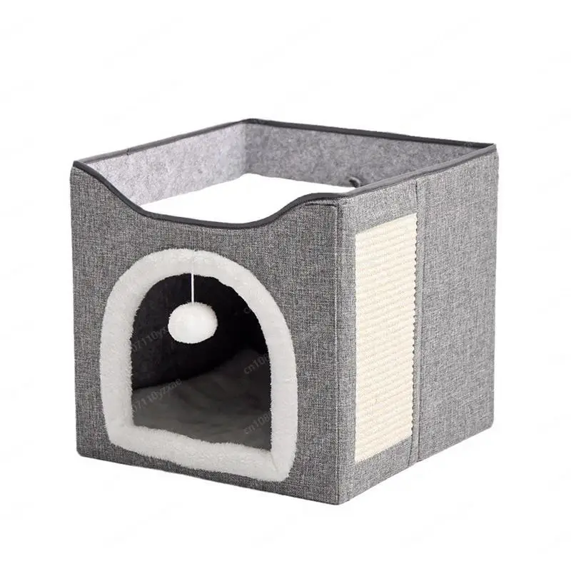 Cat litter, warm in winter, universal in all seasons, foldable, closed cat house
Cat litter, warm in winter, universal in all seasons, foldable, closed cat house