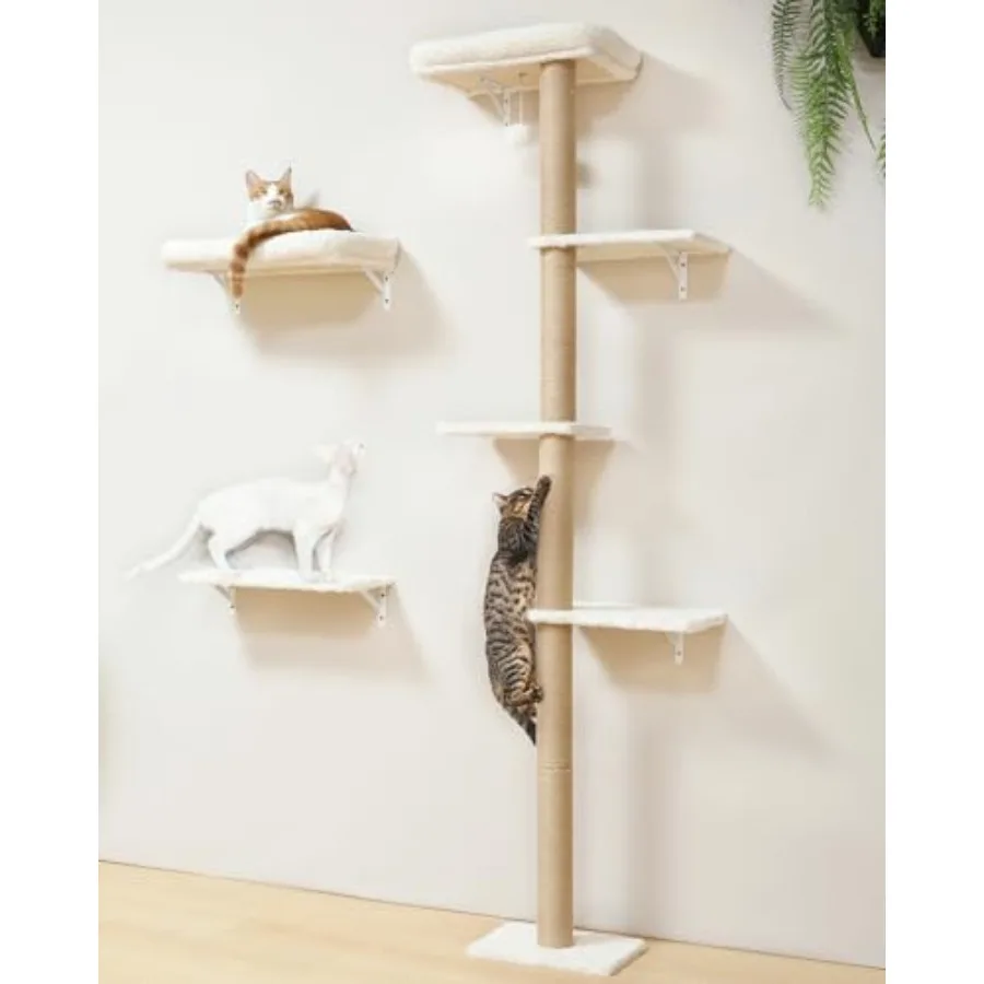 Cat Wall Shelves Set 70 Inch for indoor use engineered wood in gray stable wall-mounted design with soft cushion perch and scra
Cat Wall Shelves Set 70 Inch for indoor use engineered wood in gray stable wall-mounted design with soft cushion perch and scra