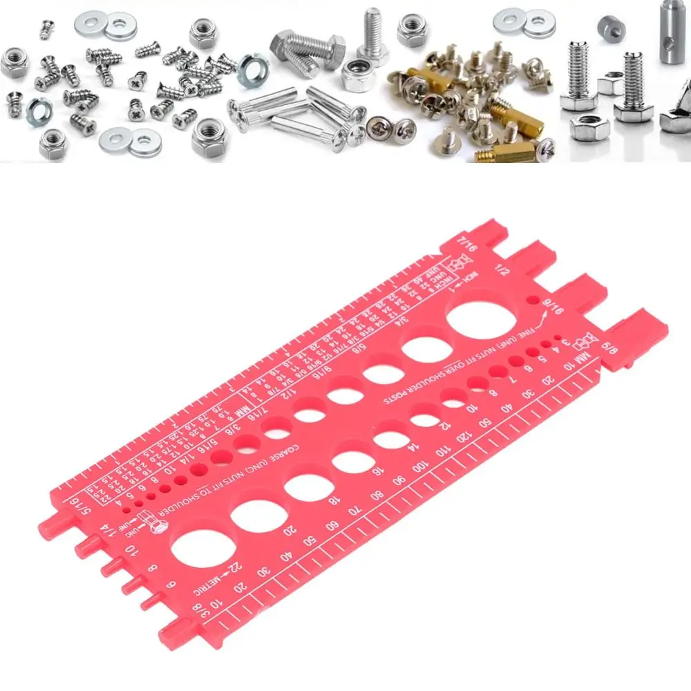 Plastic Material Nut Bolt Thread Gauge Inch and Metric Measurement Red / Orange /Black Bolt Size Gauge
Plastic Material Nut Bolt Thread Gauge Inch and Metric Measurement Red / Orange /Black Bolt Size Gauge