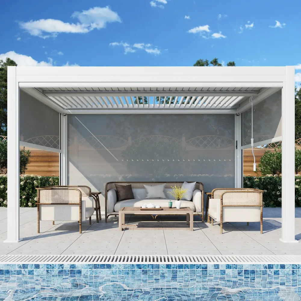 Customized adjustable outdoor gazebo waterproof louvered roof motorized bioclimatic aluminium pergola
Customized adjustable outdoor gazebo waterproof louvered roof motorized bioclimatic aluminium pergola
