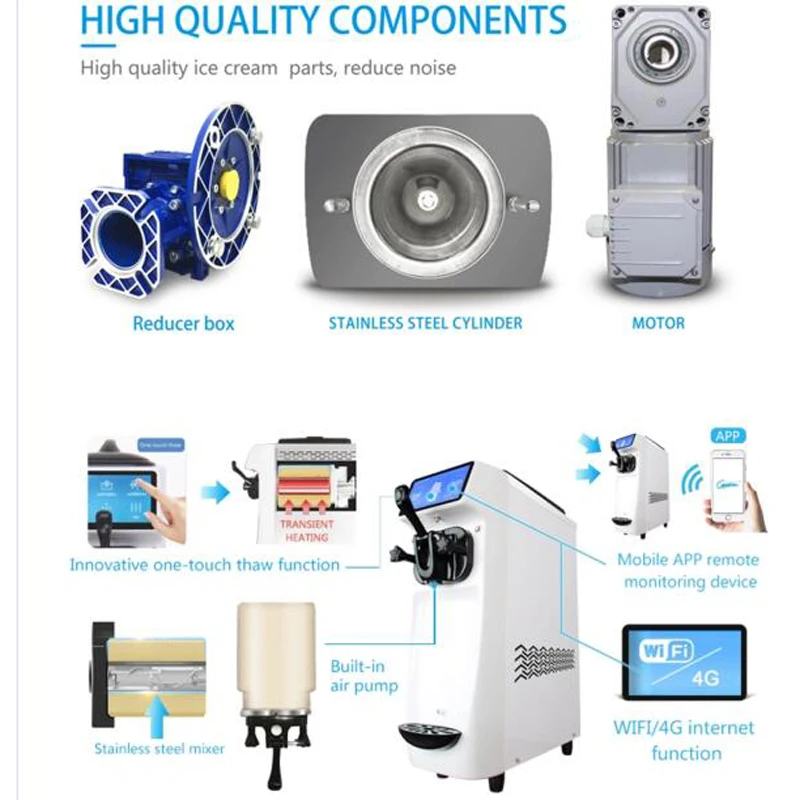 Stainless Steel Soft Ice Cream Machine Economical Desktop Frozen Yogurt Machine Professional
Stainless Steel Soft Ice Cream Machine Economical Desktop Frozen Yogurt Machine Professional