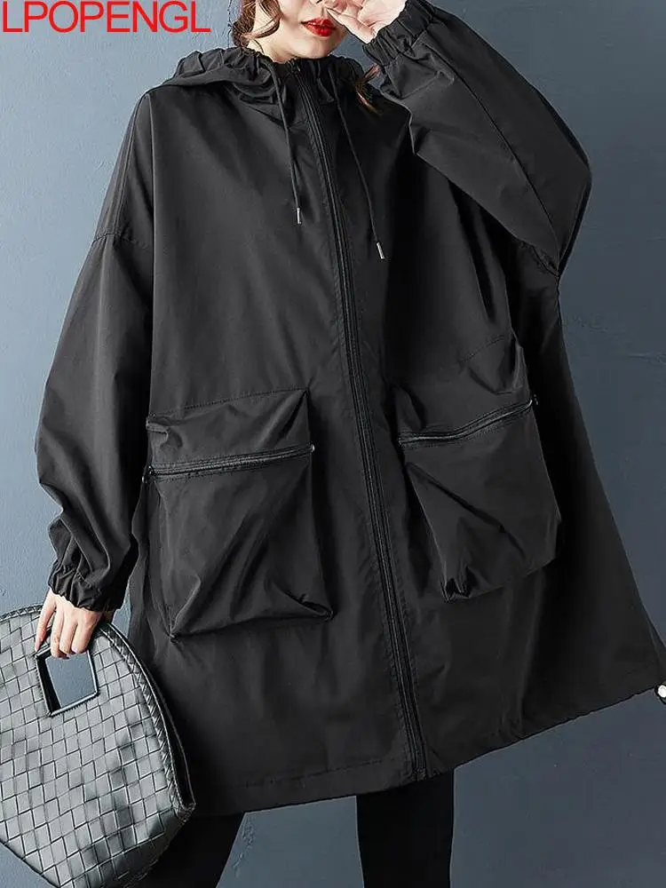 Woman Autumn New Loose Korean Fashion Three-dimensional Large Pocket Hooded Versatile Casual Streetwear Mid Long Length Jacket
Woman Autumn New Loose Korean Fashion Three-dimensional Large Pocket Hooded Versatile Casual Streetwear Mid Long Length Jacket