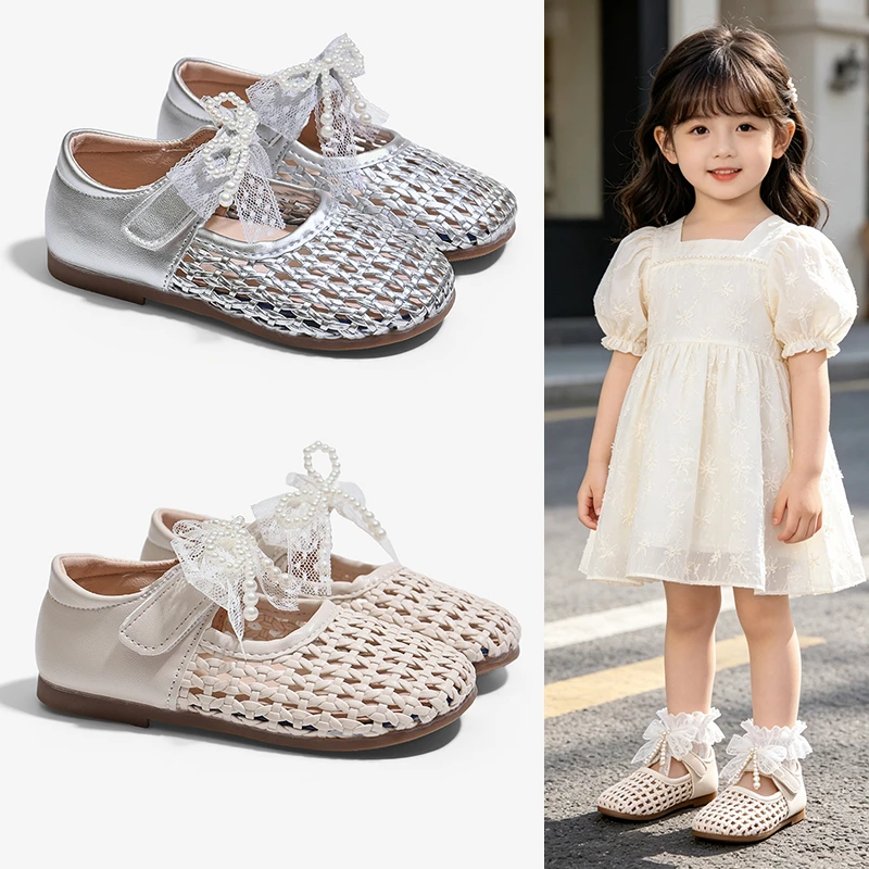 Kids Girls Hollow Mesh Mary Jane Shoes with Lace Bow, Soft Non-slip Sole, Breathable Footwear for Summer, Parties & Casual Wear
Kids Girls Hollow Mesh Mary Jane Shoes with Lace Bow, Soft Non-slip Sole, Breathable Footwear for Summer, Parties & Casual Wear