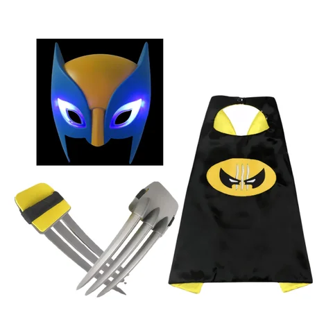 Wolverine Cosplay Wolverine Mask Wolverine Claw Prop Child Movie Luxury Mask Cape Christmas Halloween Child Fantasy Play Gifts