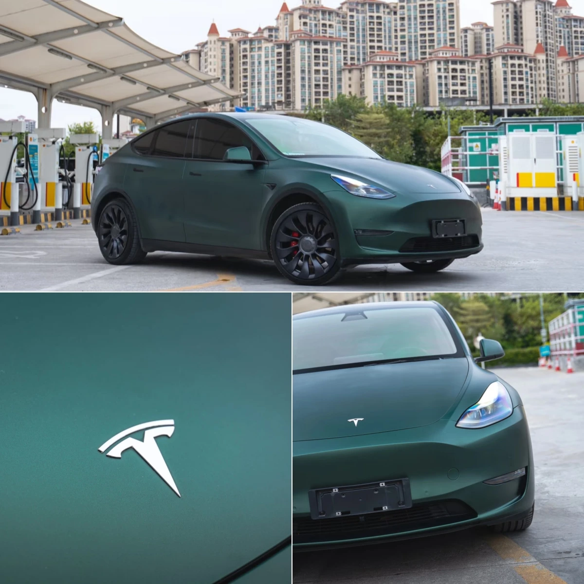 PET liner Satin Green Car Roof Matt Basalt Wrap Vinyl
PET liner Satin Green Car Roof Matt Basalt Wrap Vinyl