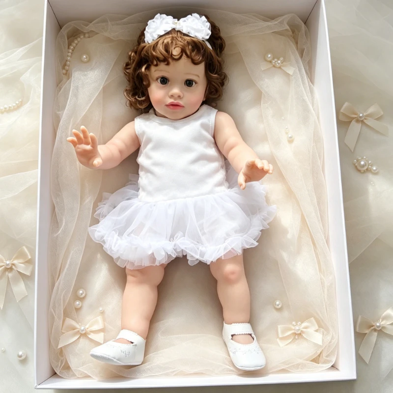 66cm Lifelike Soft Cuddly Body Doll Pippa with Rooted Curly Hair Handmade with Genesis Paint Visible Veins Multiple Layers
66cm Lifelike Soft Cuddly Body Doll Pippa with Rooted Curly Hair Handmade with Genesis Paint Visible Veins Multiple Layers