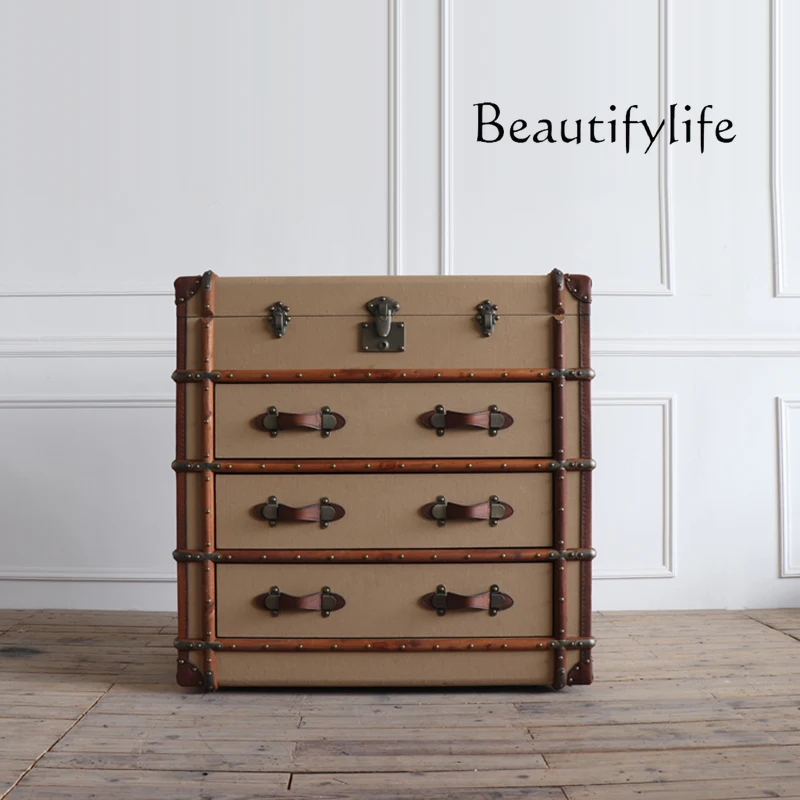 American French country industrial style handmade canvas box style side cabinet side few lockers with drawers
American French country industrial style handmade canvas box style side cabinet side few lockers with drawers