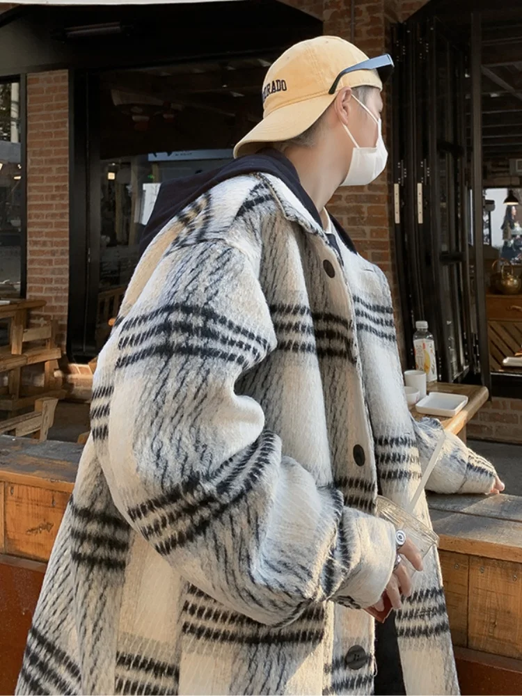 Мужское зимнее утепленное шерстяное пальто с капюшоном в американском ретро-стиле, молодежная модная куртка в клетку свободного кроя, ветрозащитная, с длинными рукавами
Мужское зимнее утепленное шерстяное пальто с капюшоном в американском ретро-стиле, молодежная модная куртка в клетку свободного кроя, ветрозащитная, с длинными рукавами