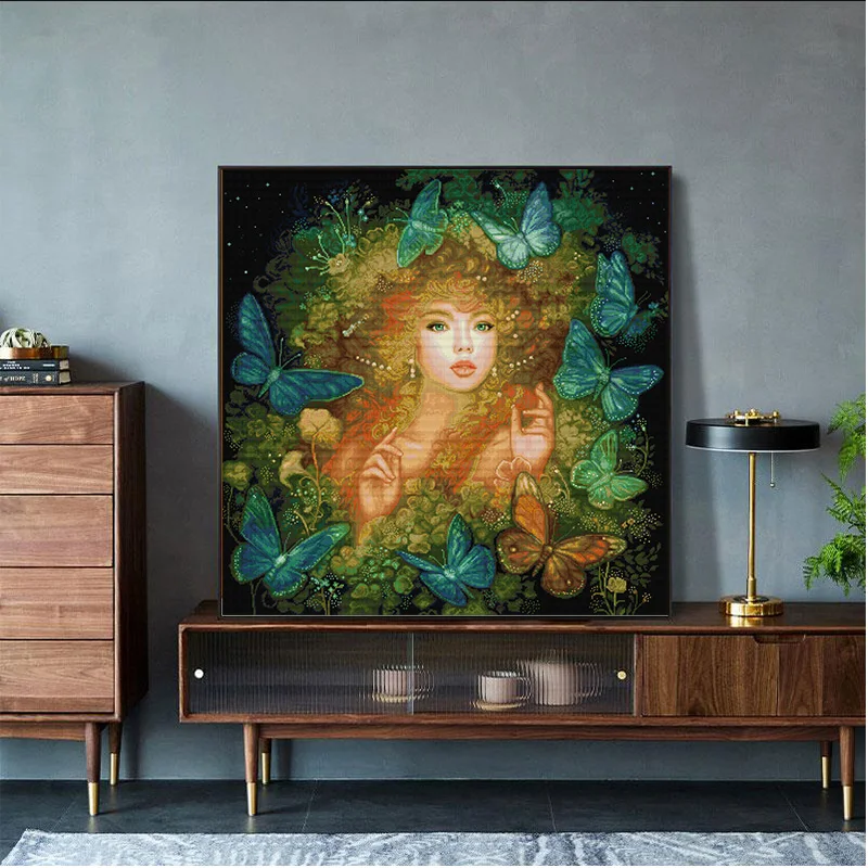 Наборы для вышивки крестом «Бабочка» для девочек, художественные ремесла, HD узор Aida 16/14/11CT, счетный штампованный холст, набор для вышивания «сделай сам», домашний декор, новинка 
Наборы для вышивки крестом «Бабочка» для девочек, художественные ремесла, HD узор Aida 16/14/11CT, счетный штампованный холст, набор для вышивания «сделай сам», домашний декор, новинка