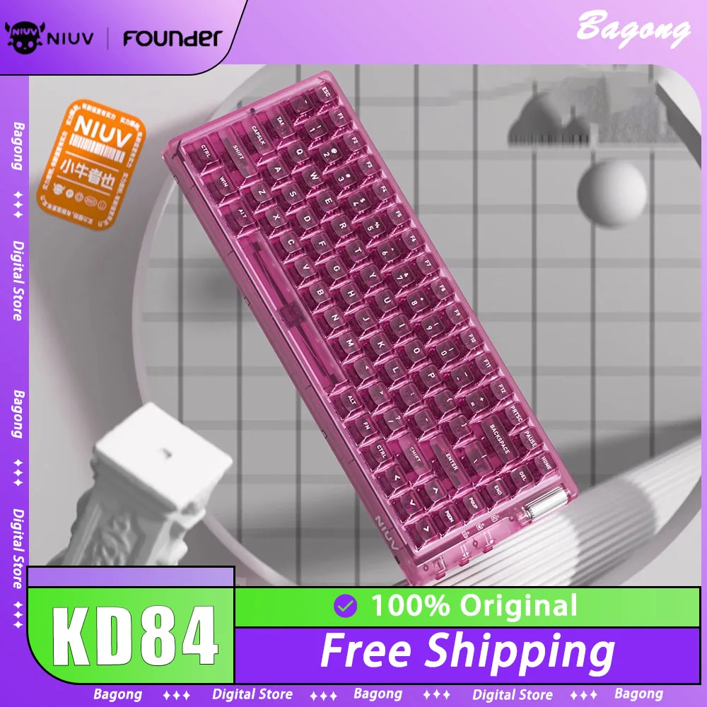 NIUV Founder KD84 Mechanical Keyboard Three Mode With Knob RGB Backlight Transparent Gaming Keyboard Hot Swap PC Gamer Office
NIUV Founder KD84 Mechanical Keyboard Three Mode With Knob RGB Backlight Transparent Gaming Keyboard Hot Swap PC Gamer Office