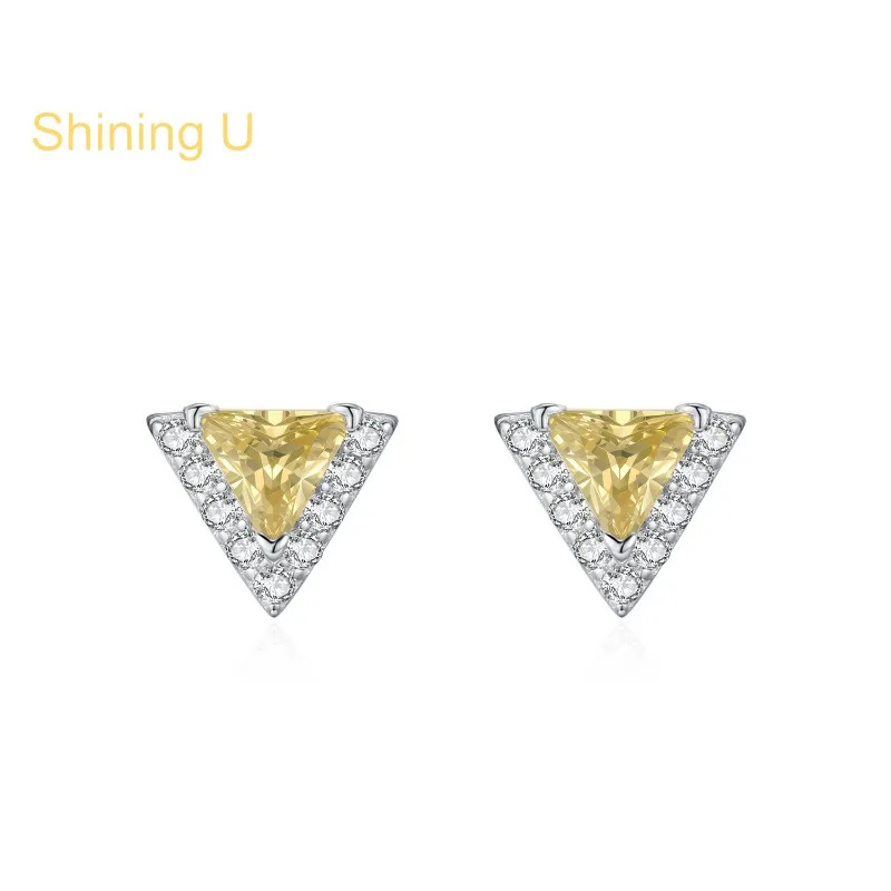 Shining U 925 Sterling Silver Yellow Purple Gems Triangle Stud Earrings for Women Fine Jewelry Birthday Summer
Shining U 925 Sterling Silver Yellow Purple Gems Triangle Stud Earrings for Women Fine Jewelry Birthday Summer