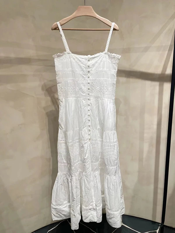 Spring Summer New Arrival French Style High Waist Cotton Gauze Long Dress with Shoulder Strap Splicing Heavy Embossing Women'...
Spring Summer New Arrival French Style High Waist Cotton Gauze Long Dress with Shoulder Strap Splicing Heavy Embossing Women'...