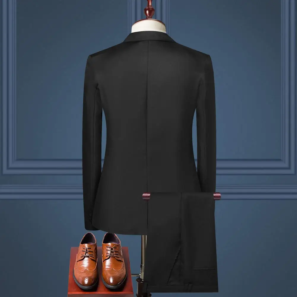 Men Formal Wear Men's Business Suit Set Lapel Single Breasted Coat Slim Fit Pants Solid Color Workwear Outfit for Business
Men Formal Wear Men's Business Suit Set Lapel Single Breasted Coat Slim Fit Pants Solid Color Workwear Outfit for Business