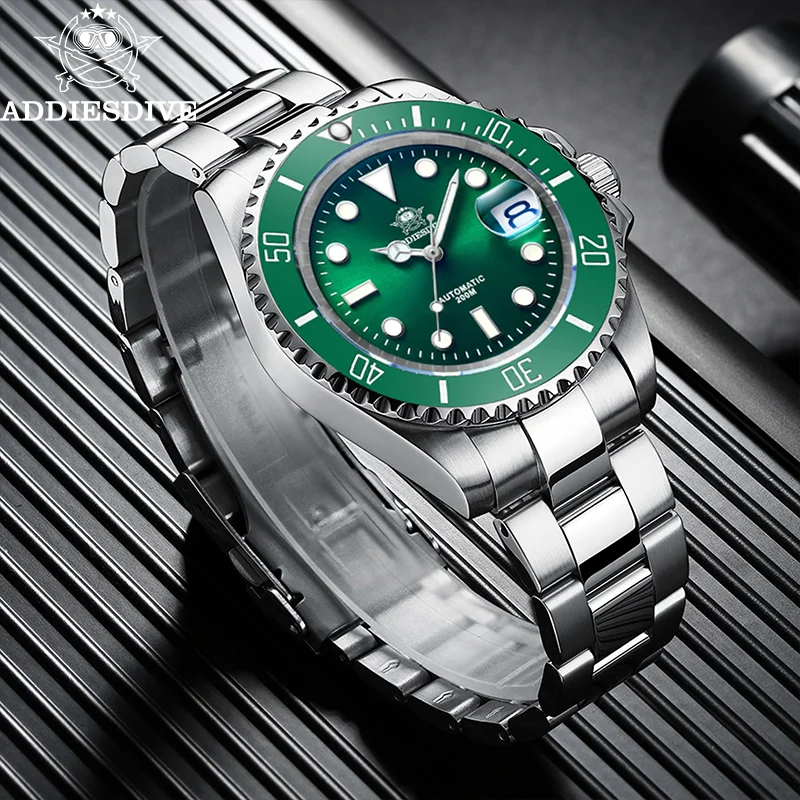 ADDIESDIVE Top Brand Mechanical Watches Japanese 8215 Automatic Movement Stainless Steel 200m Waterproof Water Ghost Diver Watch
ADDIESDIVE Top Brand Mechanical Watches Japanese 8215 Automatic Movement Stainless Steel 200m Waterproof Water Ghost Diver Watch