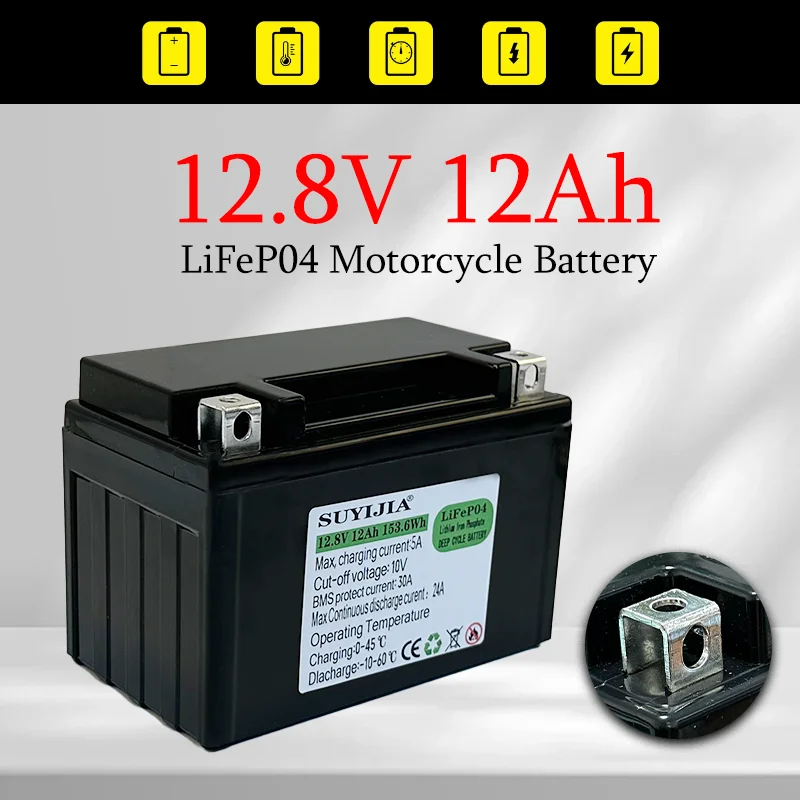 LifePo4 Battery Electric motorcycle Vehicle12.8V12AH 153.6Wh 32700Built-in BMS 12V AI Lithium Phosphate Motorcycle Solar Powered
LifePo4 Battery Electric motorcycle Vehicle12.8V12AH 153.6Wh 32700Built-in BMS 12V AI Lithium Phosphate Motorcycle Solar Powered