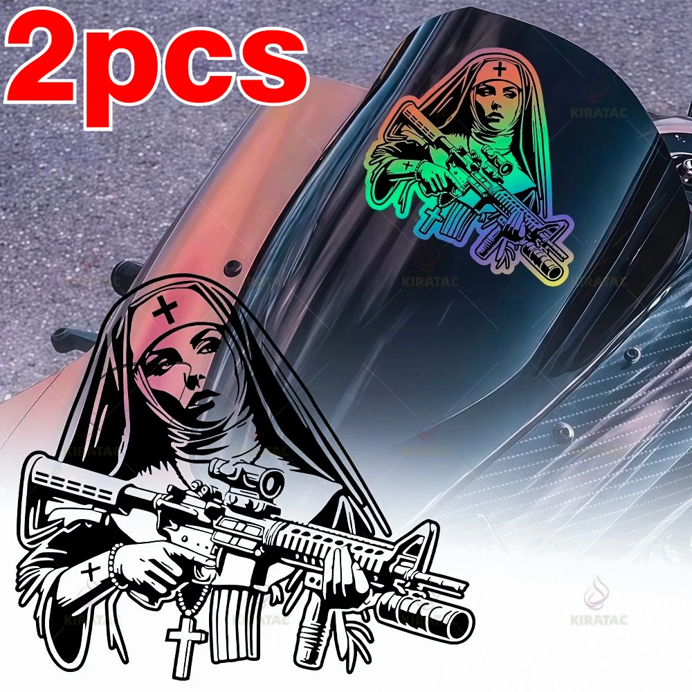 2Pcs/Set Holographic Armed Nun Vinyl Stickers, Large & Small Size, Waterproof Iridescent for Motorcycle Car Helmet Laptop
2Pcs/Set Holographic Armed Nun Vinyl Stickers, Large & Small Size, Waterproof Iridescent for Motorcycle Car Helmet Laptop