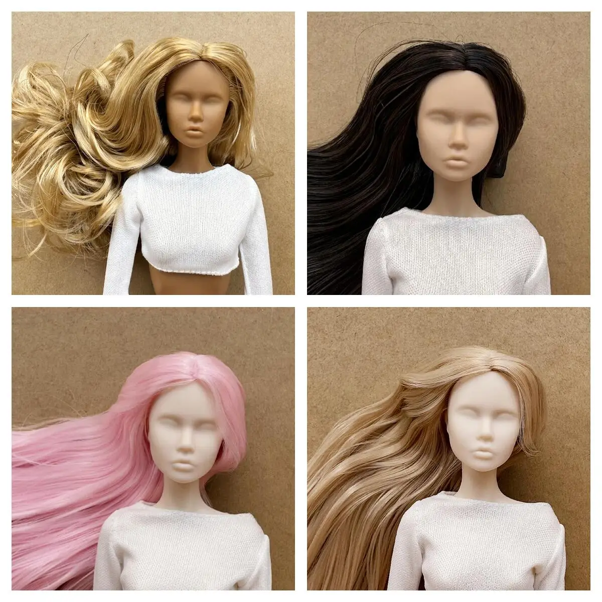 30cm 1/6 Scale PP Face Mold Doll Head Joints Movable Figure Blank Face Head With Hair For DIY Makeup Practice And Doll Plarts
30cm 1/6 Scale PP Face Mold Doll Head Joints Movable Figure Blank Face Head With Hair For DIY Makeup Practice And Doll Plarts