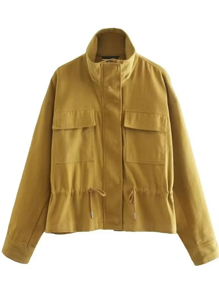 Spring And Autumn Women's Jacket Stand-Up Collar Zip Model Solid Colour Jacket Stylish Jacket Cardigan With Drawstring At Waist
Spring And Autumn Women's Jacket Stand-Up Collar Zip Model Solid Colour Jacket Stylish Jacket Cardigan With Drawstring At Waist