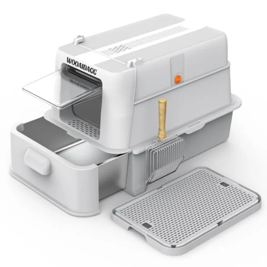 Enclosed Stainless Steel Cat Litter Box with Odor Control Modular Design with Drawer and Flip Door Easy to Clean and Wash Non-S
Enclosed Stainless Steel Cat Litter Box with Odor Control Modular Design with Drawer and Flip Door Easy to Clean and Wash Non-S