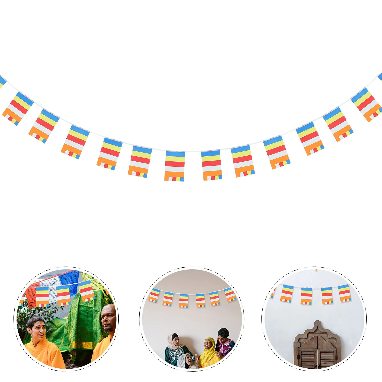 1pc Five Color Flag Bunting Polyester Spiritual Decor For Buddhist Prayer Outdoor Indoor Temple Courtyard Tara Hanging Banner
1pc Five Color Flag Bunting Polyester Spiritual Decor For Buddhist Prayer Outdoor Indoor Temple Courtyard Tara Hanging Banner
