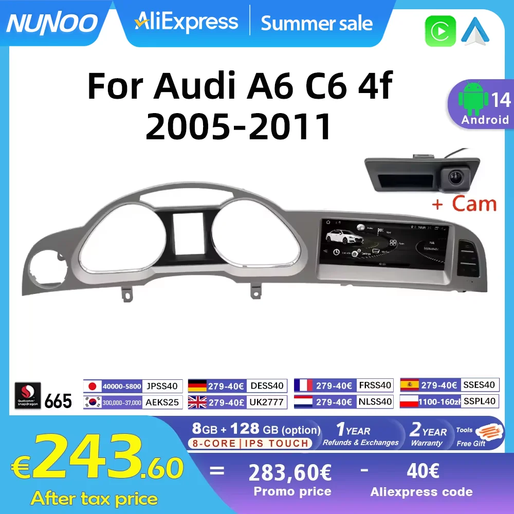 Android 14 авто радио CarPlay для Audi A6 C6 4f 2005 2006 2007 2008-2011 MMI 2G 3G автомобильный мультимедийный экран Navi с задней камерой
Android 14 авто радио CarPlay для Audi A6 C6 4f 2005 2006 2007 2008-2011 MMI 2G 3G автомобильный мультимедийный экран Navi с задней камерой