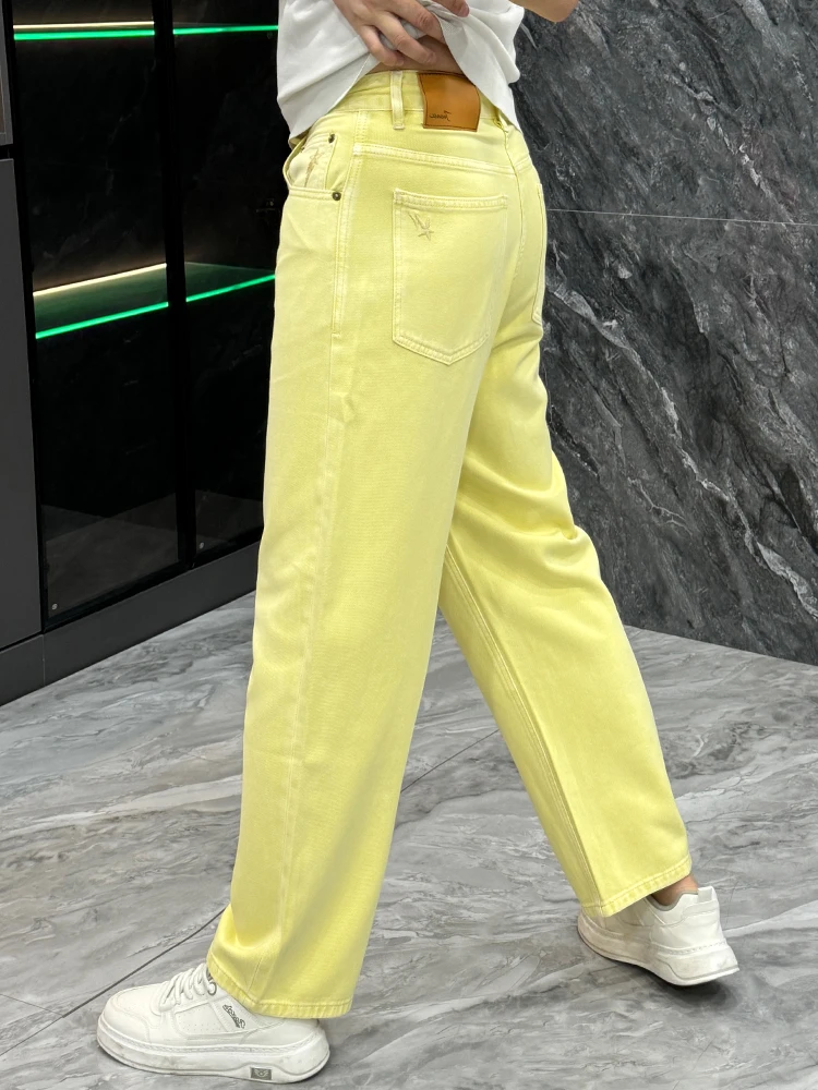 Trendy Light Yellow Men's Jeans Summer Fashion Loose Wide Leg Pants Youthful Simple Casual Straight Leg Long Trousers
Trendy Light Yellow Men's Jeans Summer Fashion Loose Wide Leg Pants Youthful Simple Casual Straight Leg Long Trousers