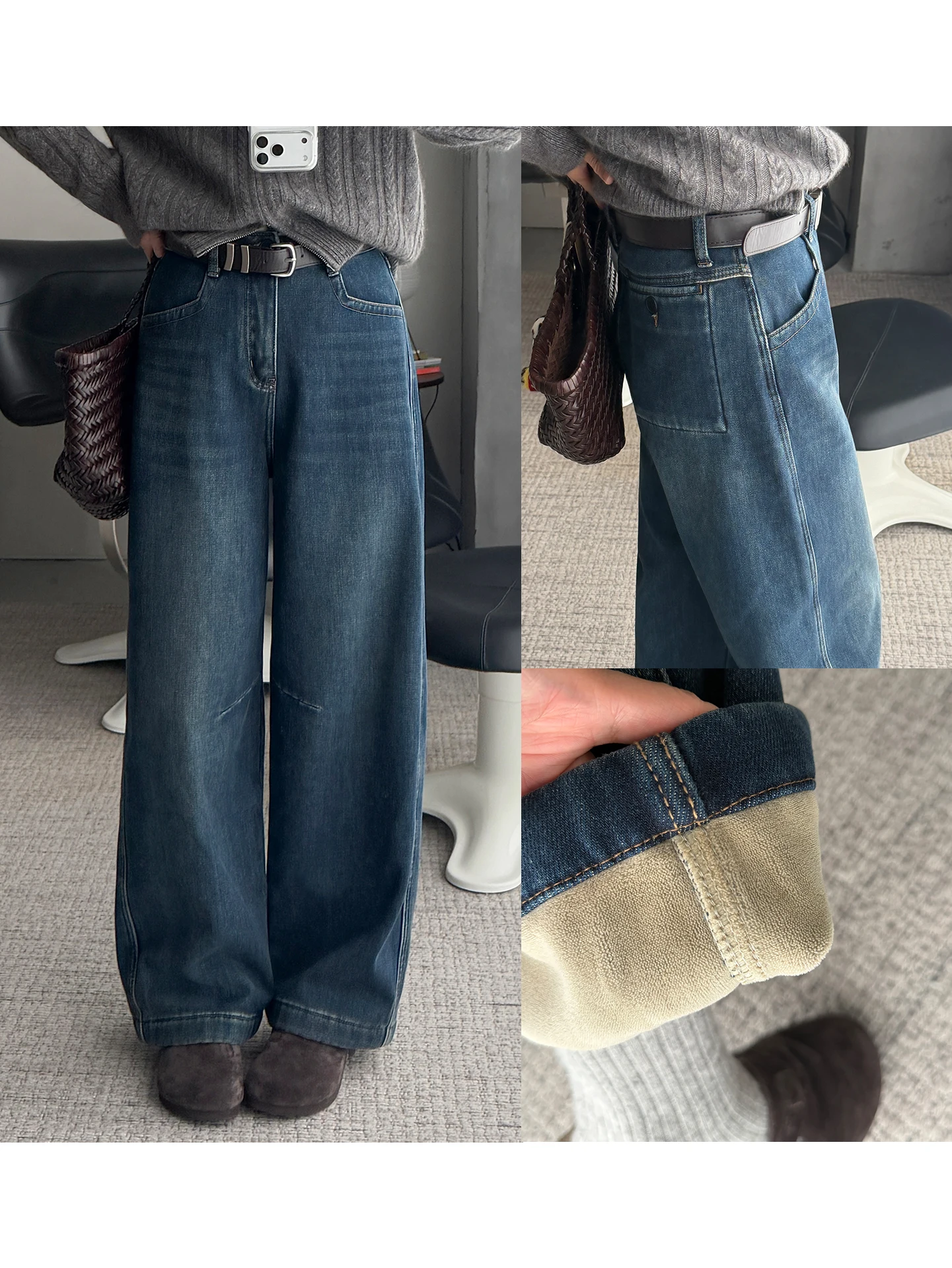 Утепленные джинсы с высокой талией и широкими штанинами для женщин, повседневные свободные теплые хлопковые джинсовые брюки, осенне-зимняя новинка
Утепленные джинсы с высокой талией и широкими штанинами для женщин, повседневные свободные теплые хлопковые джинсовые брюки, осенне-зимняя новинка