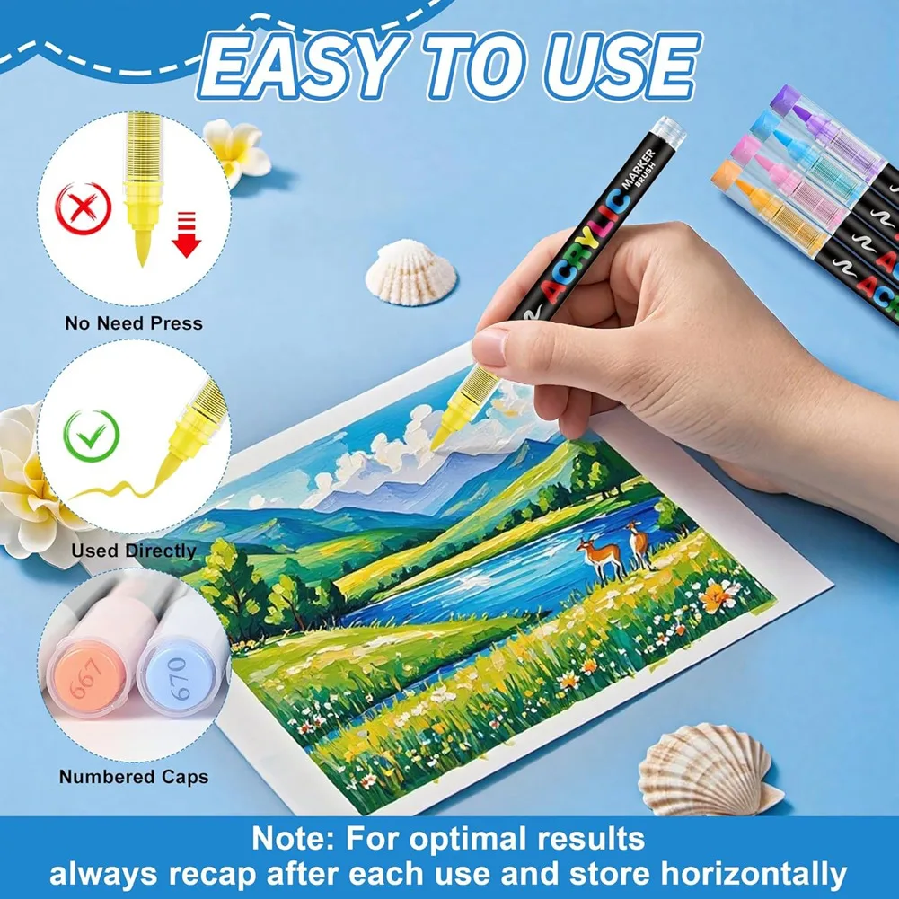 Guangna Acrylic Paint Markers, 120 Vivid Colors, Brush Tip for Rock, Canvas, Glass & More
Guangna Acrylic Paint Markers, 120 Vivid Colors, Brush Tip for Rock, Canvas, Glass & More