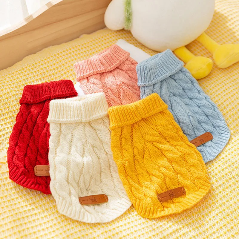 Warm Dog Clothes Simple Stranded Flower Sweater Teddy Winter Clothes Warm Small and Medium Knit Pet Solid Colour Clothes
Warm Dog Clothes Simple Stranded Flower Sweater Teddy Winter Clothes Warm Small and Medium Knit Pet Solid Colour Clothes