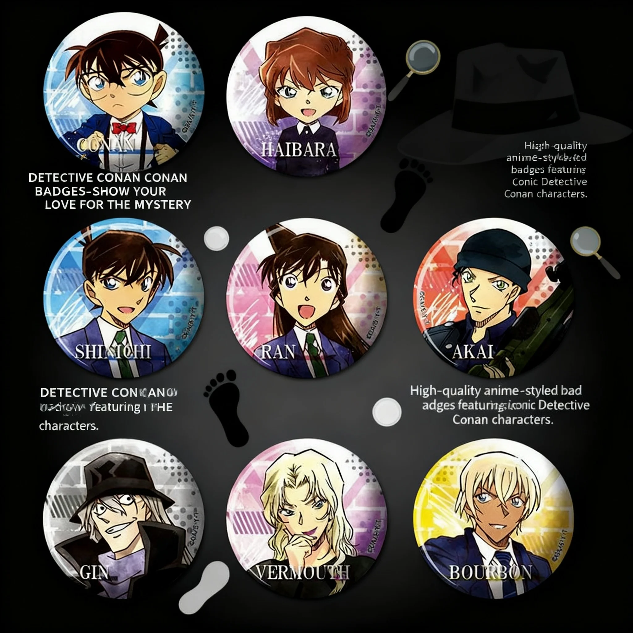 Anime Detective Conan Badge Cute Cartoon Character Pin Brooch Keychain Accessories for Backpack Bag Cosplay Gifts Fans
Anime Detective Conan Badge Cute Cartoon Character Pin Brooch Keychain Accessories for Backpack Bag Cosplay Gifts Fans
