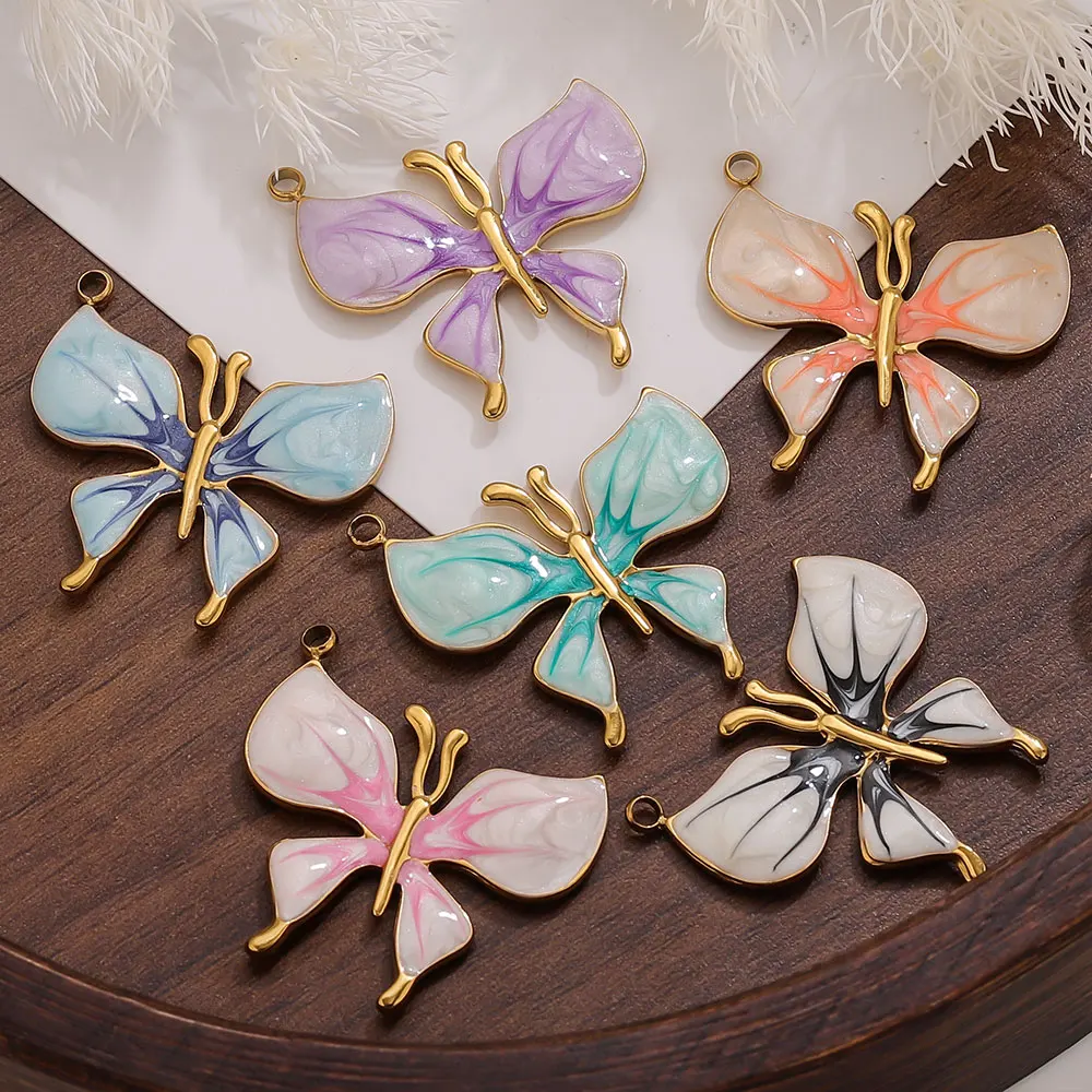 2PCS Stainless Steel Charms Enamel Butterfly Pendant Accessories DIY Jewelry Making Components for DIY Earring Bracelet Necklace
2PCS Stainless Steel Charms Enamel Butterfly Pendant Accessories DIY Jewelry Making Components for DIY Earring Bracelet Necklace