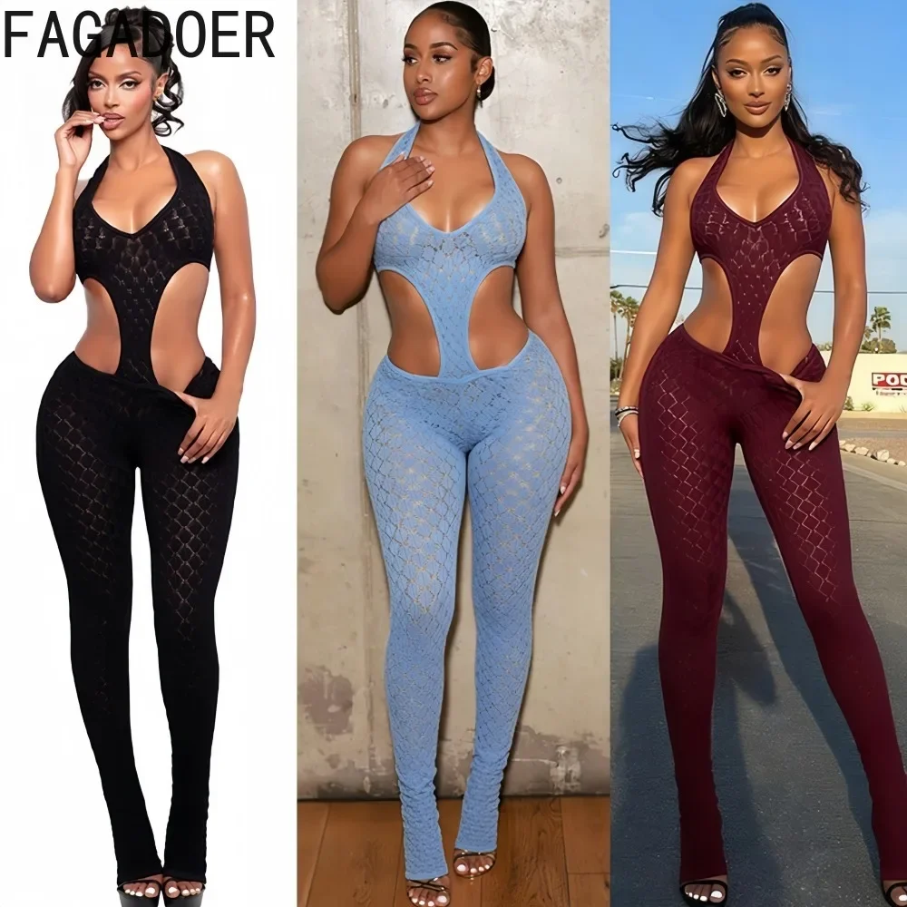 Sexy Lace Hollow-out Patchwork Bodycon Jumpsuits Woman Halter See Through Backless Rompers Female Streetwear Overalls
Sexy Lace Hollow-out Patchwork Bodycon Jumpsuits Woman Halter See Through Backless Rompers Female Streetwear Overalls