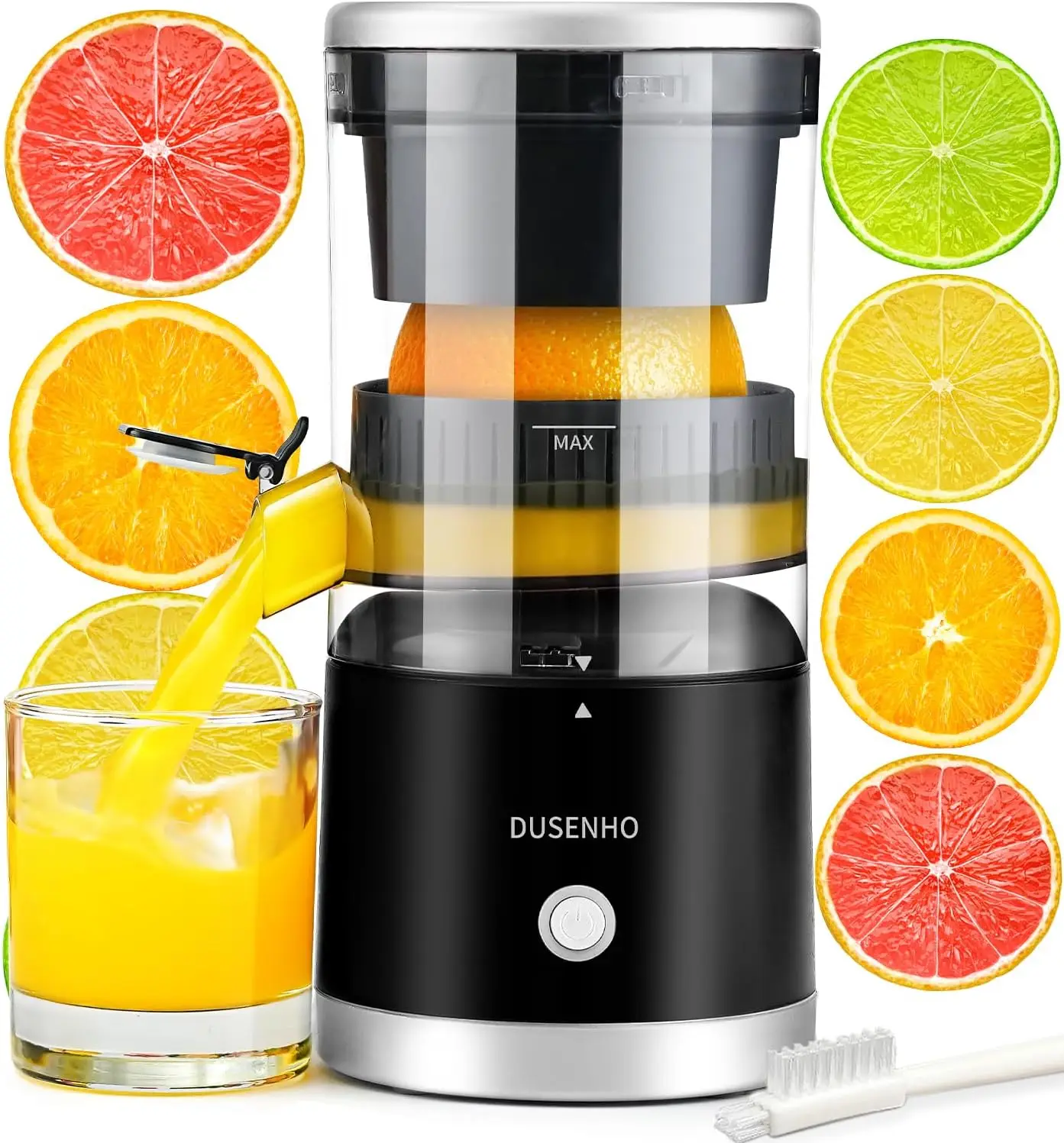 Rechargeable USB Citrus Juicer with Cleaning Brush - Portable for Oranges, Lemons, Limes
Rechargeable USB Citrus Juicer with Cleaning Brush - Portable for Oranges, Lemons, Limes