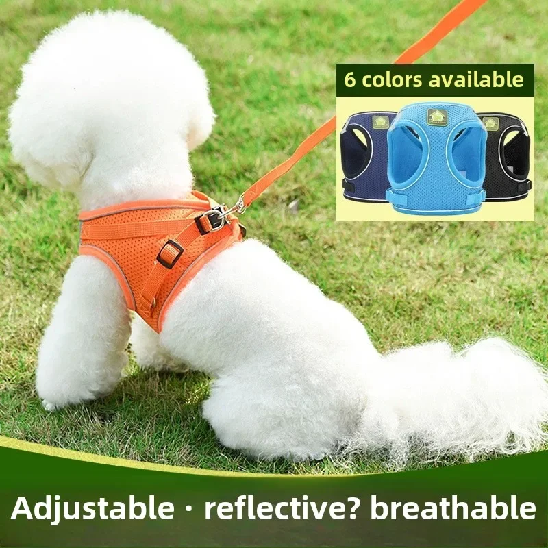Dog reflective adjustable leash vest breathable chest strap small dog leash dog leash pet supplies
Dog reflective adjustable leash vest breathable chest strap small dog leash dog leash pet supplies
