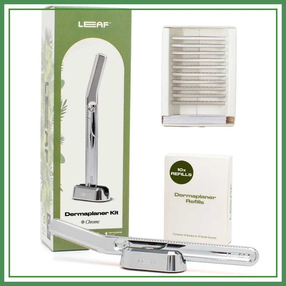 All-Metal Dermaplane Razor Kit for Women, Reusable Exfoliating Tool with Stand and 10 Refills, Chrome
All-Metal Dermaplane Razor Kit for Women, Reusable Exfoliating Tool with Stand and 10 Refills, Chrome
