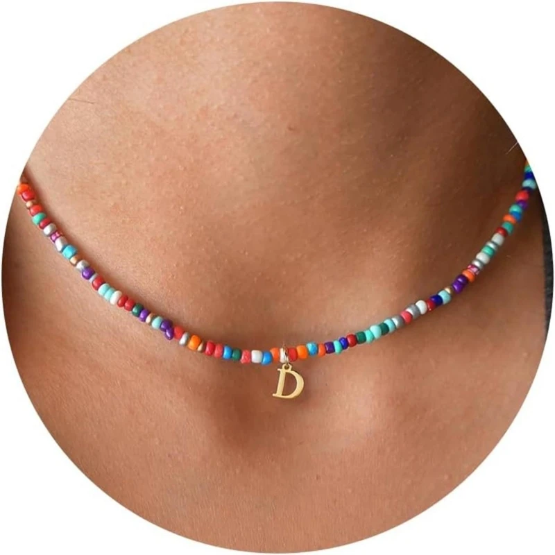 652F Colorful Beads Necklace Letter Pendant Necklace Statement Necklace Unique Neck Jewelry Alloy Texture for Women Girl
652F Colorful Beads Necklace Letter Pendant Necklace Statement Necklace Unique Neck Jewelry Alloy Texture for Women Girl