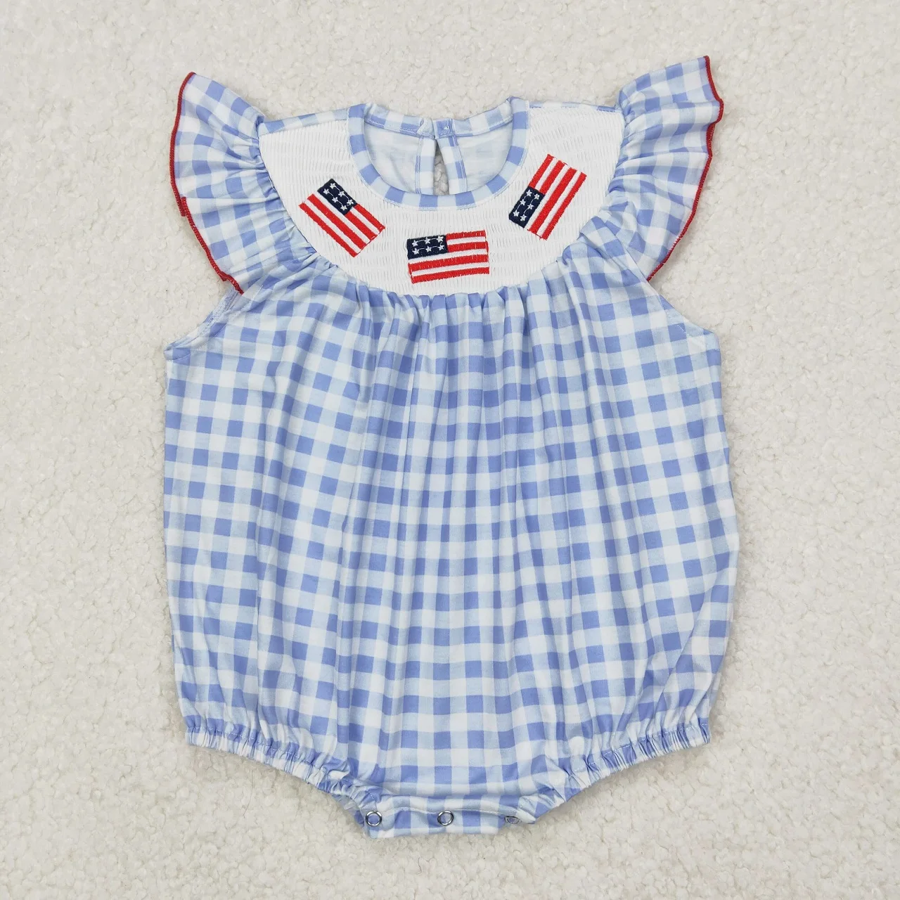 Wholesale Children Overall Blue Checked Baby Girl Infant Bubble Romper Kids Newborn Toddler July 4th Embroidery Flags Clothing
Wholesale Children Overall Blue Checked Baby Girl Infant Bubble Romper Kids Newborn Toddler July 4th Embroidery Flags Clothing